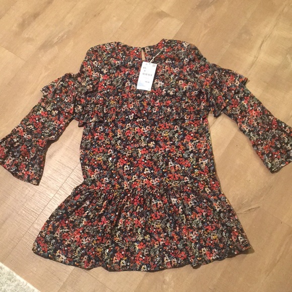 Zara Tops - Zara floral ruffle dressy top/dress